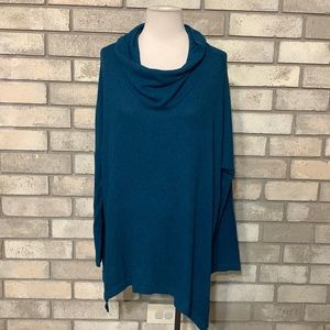 Teal Women's Cowl Neck Sweater